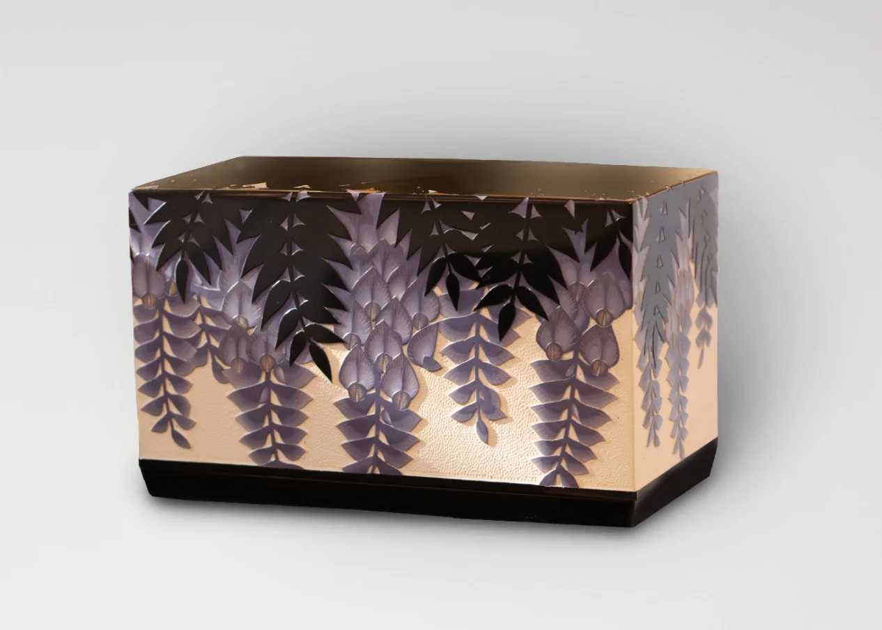 彫漆箱「藤波」| 菅野かおり Kaori Sugano